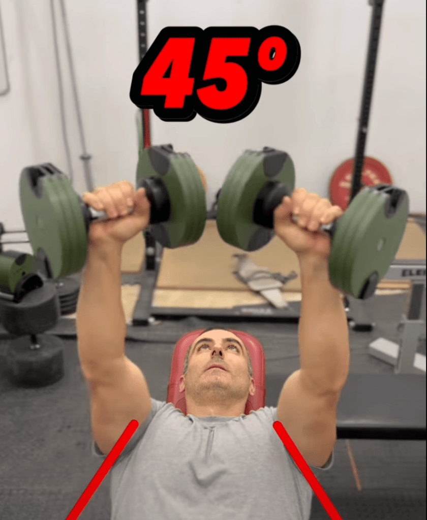 adjustments in the way of holding and moving the dumbbells  