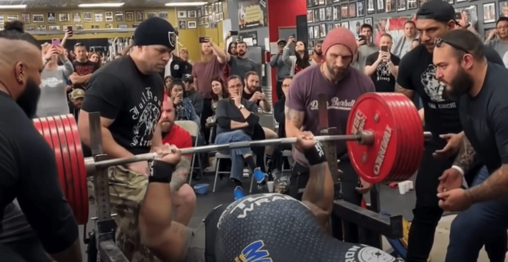 Julius Maddox set the world bench press record at 337 kilograms.