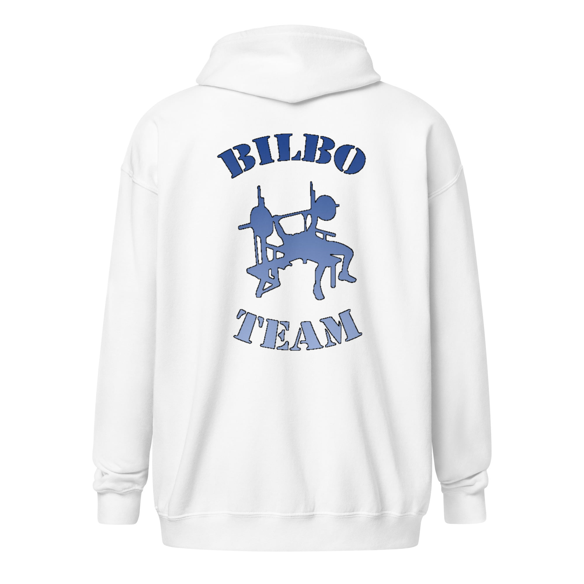 Sudadera BilboTeam blanca hombre gimnasio y press banca