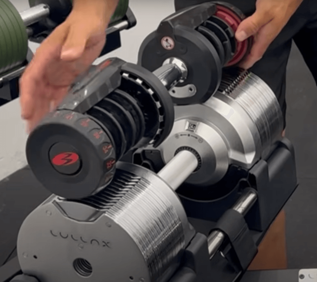 mancuernas Lullax Platinum 41 comparativa bowflex longitud