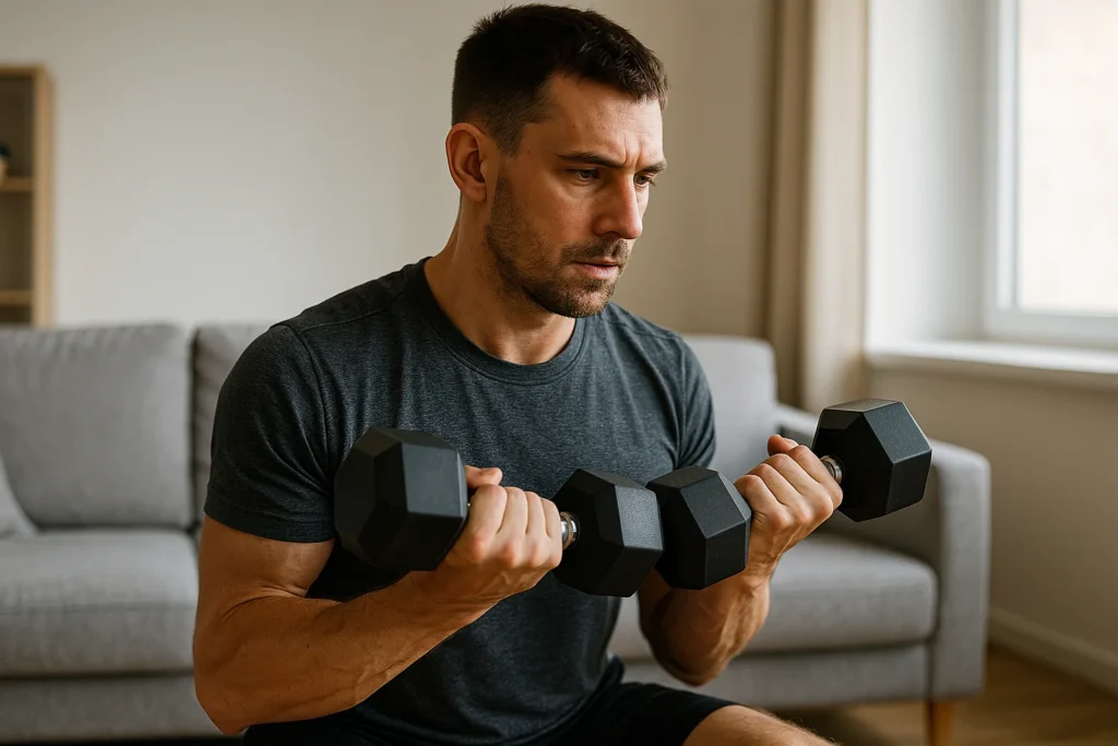 entrenamiento en casa con mancuernas